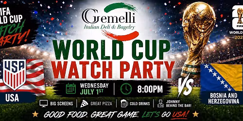 FIFA World Cup Watch Party at Gemelli\u26bd!