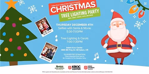 Christmas Tree Lighting with SANTA at Salem Kroc Center