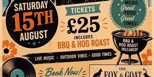 The Amazing Denotones performing live with hog roast and bbq included tickets only \u00a325 