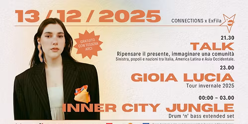 CONNECTIONS X EXFILA | Talk + GIOIA LUCIA live + INNER CITY JUNGLE dj set