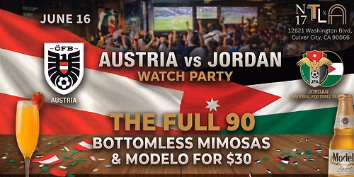 \u26bd Austria vs Jordan Watch Party \u2014 World Cup 2026|N17 The Lane, Culver City