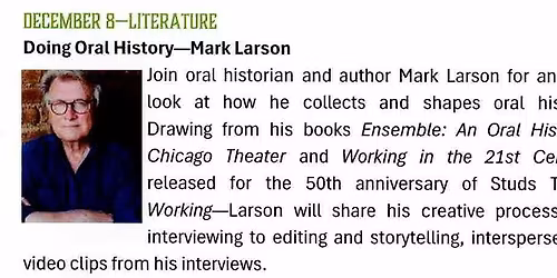 Oral Histories by Mark Larson - how to