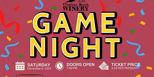 Game Night at Virginia Beach Winery