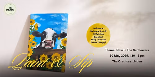 Paint & Sip: Cow In The Sunflowers