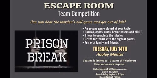Prison Break Tabletop Escape Room