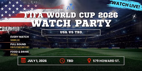USA vs TBD | FIFA World Cup 2026 Knockout Round Watch Party