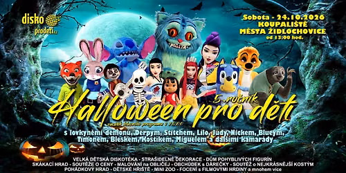 Stra\u0161ideln\u00fd Halloween pro d\u011bti \/ koupali\u0161t\u011b m\u011bsta \u017didlochovice