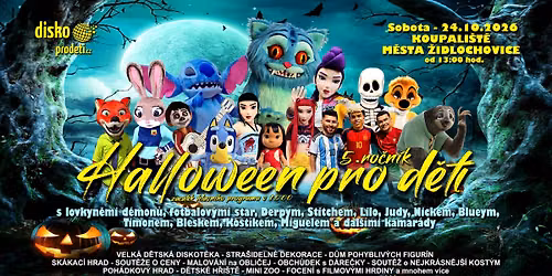 Stra\u0161ideln\u00fd Halloween pro d\u011bti \/ koupali\u0161t\u011b m\u011bsta \u017didlochovice