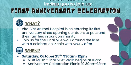 Mutt Mush Final Mile and Vital Vet's First Anniversary Celebration!