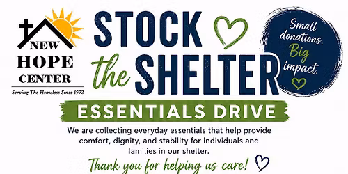 Stock the Shelter; Esentials Drive