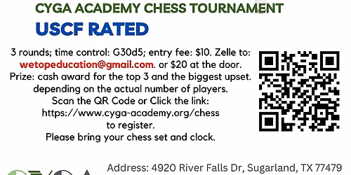 CYGA ACADEMY SUNDAY CHESS TOURNAMENT USCF RATED