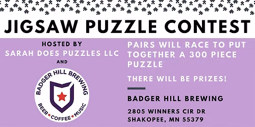Pairs Jigsaw Puzzle Contest at Badger Hill Brewing - September 2026