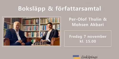 Boksl\u00e4pp och f\u00f6rfattarsamtal med Per-Olof Thulin och Mohsen Akbari