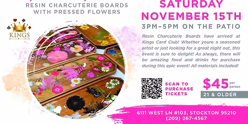 Charcuterie Boards With Resin & Pressed Flower Class