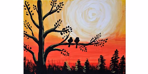 Two Birds Landscape Painting Class for Adults  and Teens