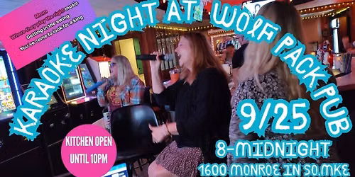 KARAOKE at WOLF PACK PUB with PAM'S FUN FACTOR