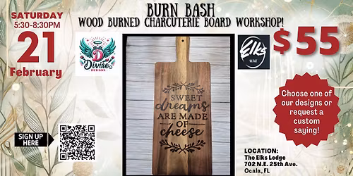 Burn Bash- Wood Burning Charcuterie Board Workshop