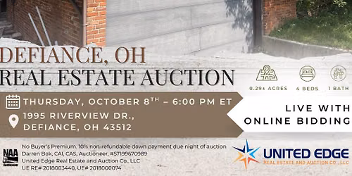 Defiance, OH Real Estate Auction