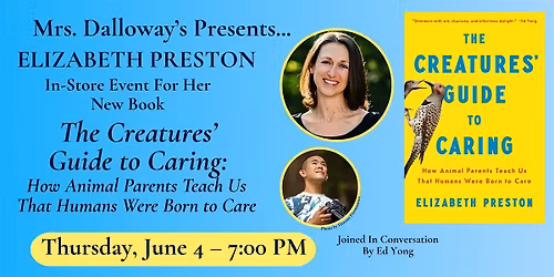 Elizabeth Preston's THE CREATURES' GUIDE TO CARING In Store Event