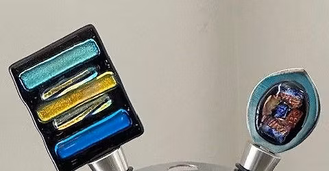 12\/02\/25 - Fused Glass Wine Stoppers at Botanical Goods at Myrtle Beach Mall