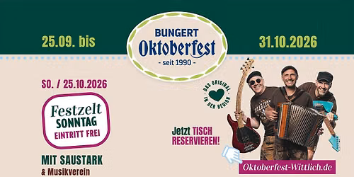 Oktoberfest Wittlich - Festzelt-Sonntag mit Saustark & regionalem Musikverein