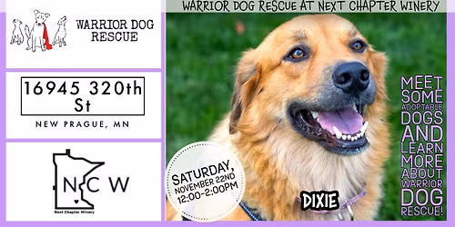 Warrior Dog Rescue at Next Chapter Winery - New Prague 