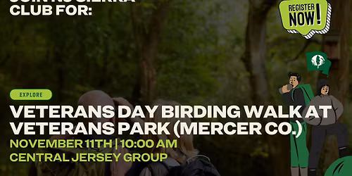 Veterans Day Birding Walk at Veterans Park (Mercer Co.)