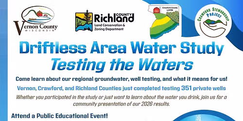 Testing the Waters w Driftless Area Water Study - Richland Co Event