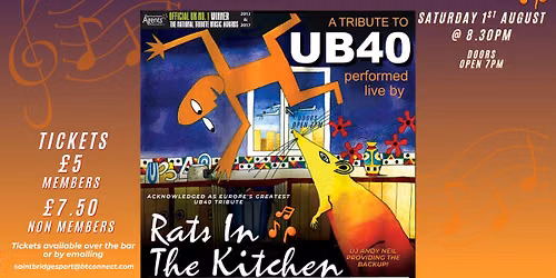 UB40 Tribute with Rats in the Kitchen @ Saintbridge
