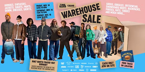 MASSIVE WAREHOUSE SALE (Nov.14-16, 2025) 