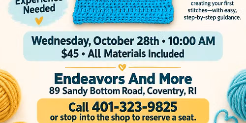 Daytime Beginner Crochet Class \ud83e\uddf6