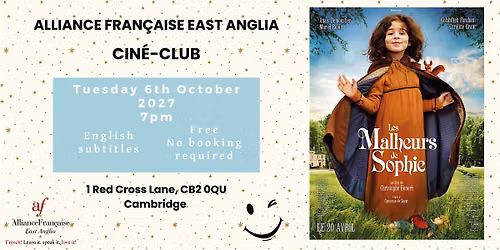 Cin\u00e9-club in Cambridge - Les Malheurs de Sophie (Sophie's Misfortunes)