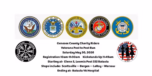 Genesee County Charity Riders Veteran's Post to Post Run