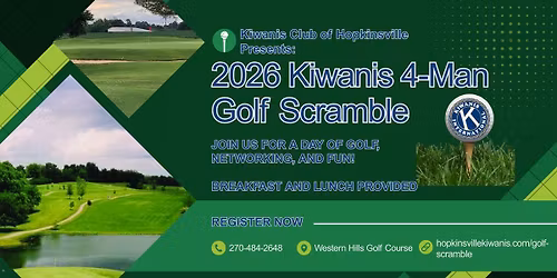 2026 Kiwanis Club of Hopkinsville: 4-Man Golf Scramble