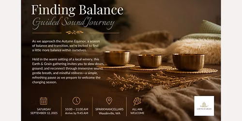 Finding Balance | A Guided Sound Journey (Advance Ticket Purchase Required \u00b7 No Walk-Ins)