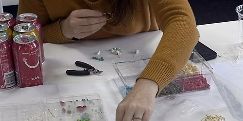 Beaded jewellery making class with pearls and gemstones