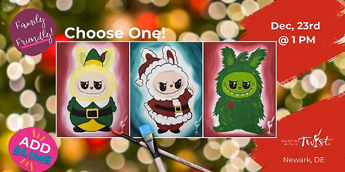 \ud83c\udf89Family-Friendly Paint Event \u2013 in Newark, DE: Lil Holiday Monster