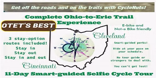 OTET'S BEST Experience. 11-day Ohio-to-Erie Trail Smart-guided Tour