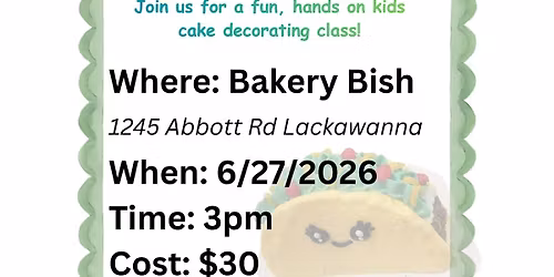 Kids cake decorating class