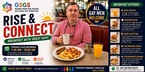 Rise & Connect: Meet New Friends at Garden State Gay Socials Breakfast