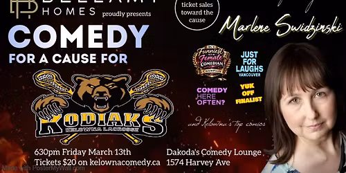 Bellamy Homes presents Comedy for a Cause for Kelowna Minor Lacrosse