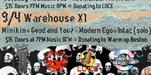 Warm Up Boston Charity Fest : Modern Ego / Good and You? / Intac / Minikin