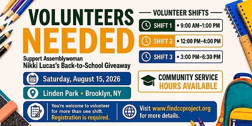 Volunteer Needed-Back to school