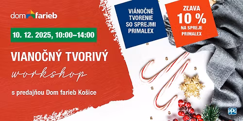Viano\u010dn\u00fd tvoriv\u00fd workshop s predaj\u0148ou Dom farieb - Ko\u0161ice