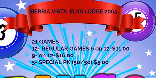Public Bingo at the SV Elks Lodge