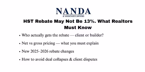HST Rebate May Not Be 13%. What Realtors Must Know