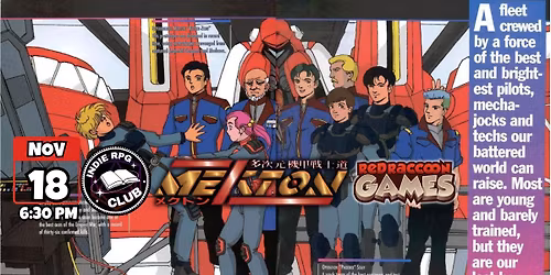 Indie RPG Club - Mekton Zeta One Shot Session