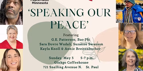 SPEAKING OUR PEACE reading to benefit PeaceMaker Minnesota