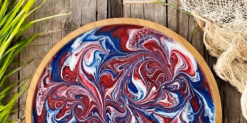 Marble Red, White, and Blue Resin Charcuterie Board