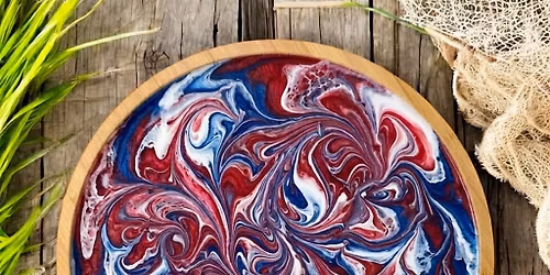 Marble Red, White, and Blue Resin Charcuterie Board